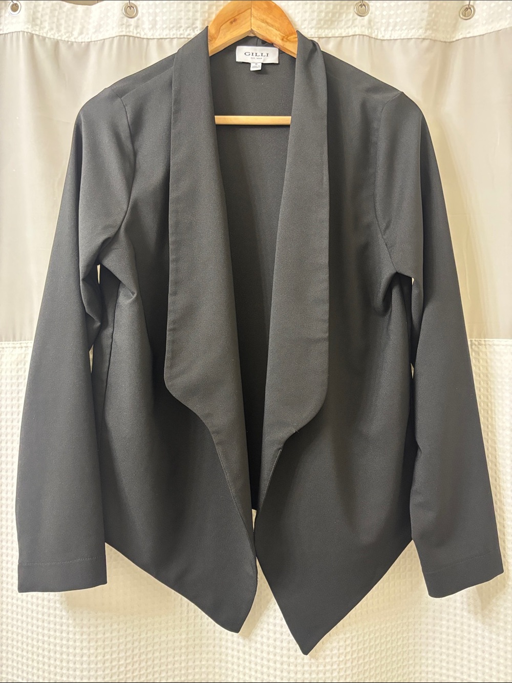 Gilli Black Open-Front Drape Blazer